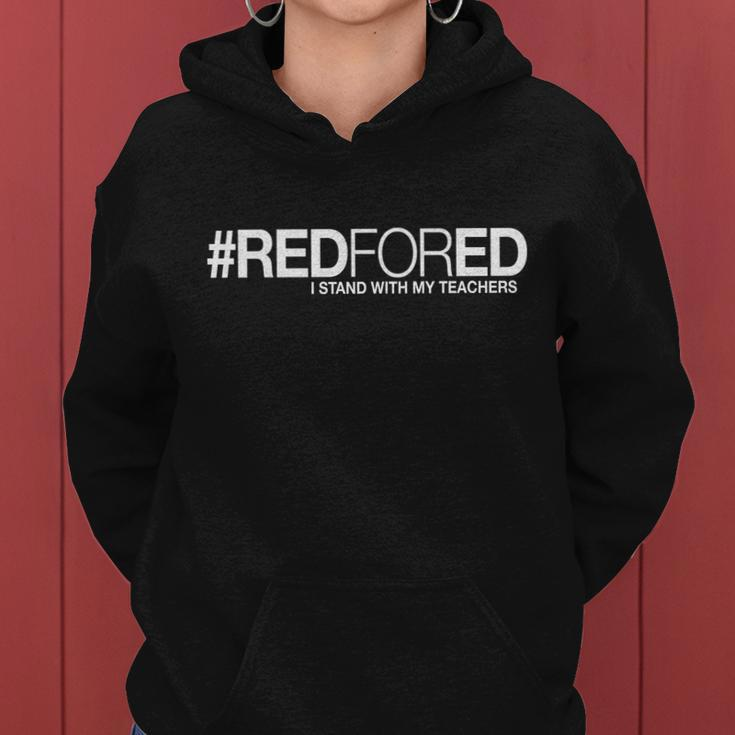 Redfored I Stand With My Teachers Red For Ed Tshirt Women Hoodie