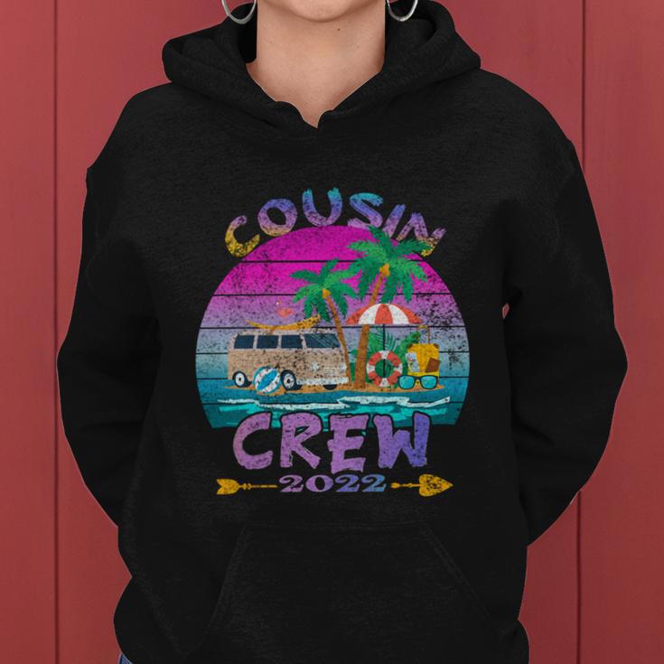 Retro Cousin Crew Vacation 2022 Beach Trip Family Matching Gift Women Hoodie