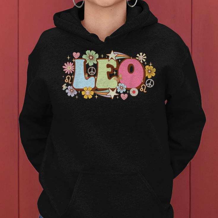 Retro Leo Zodiac Sign Astrology July August Birthday Leo V3 Women Hoodie