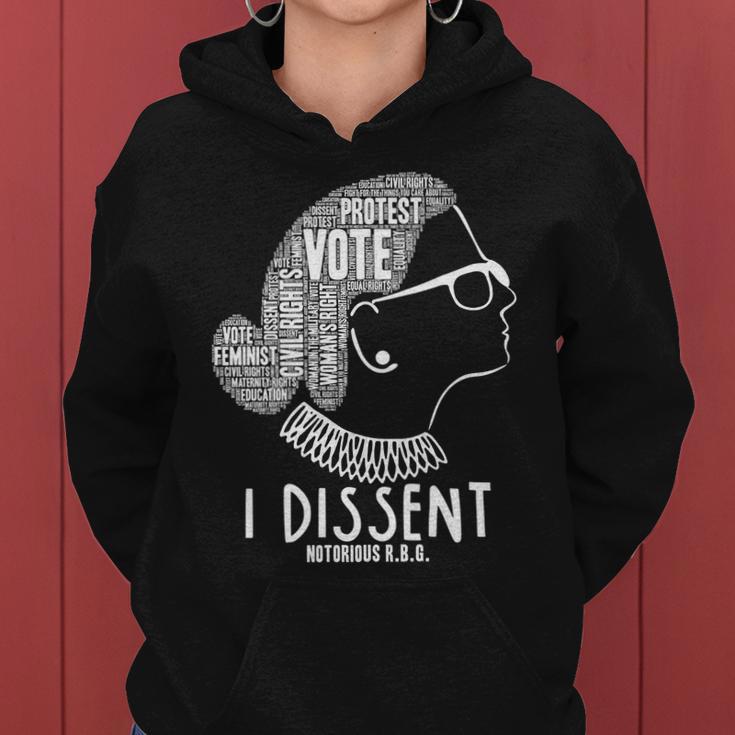 Ruth Bader Ginsburg I Dissent Notorious Rbg Tribute Quotes Tshirt Women Hoodie