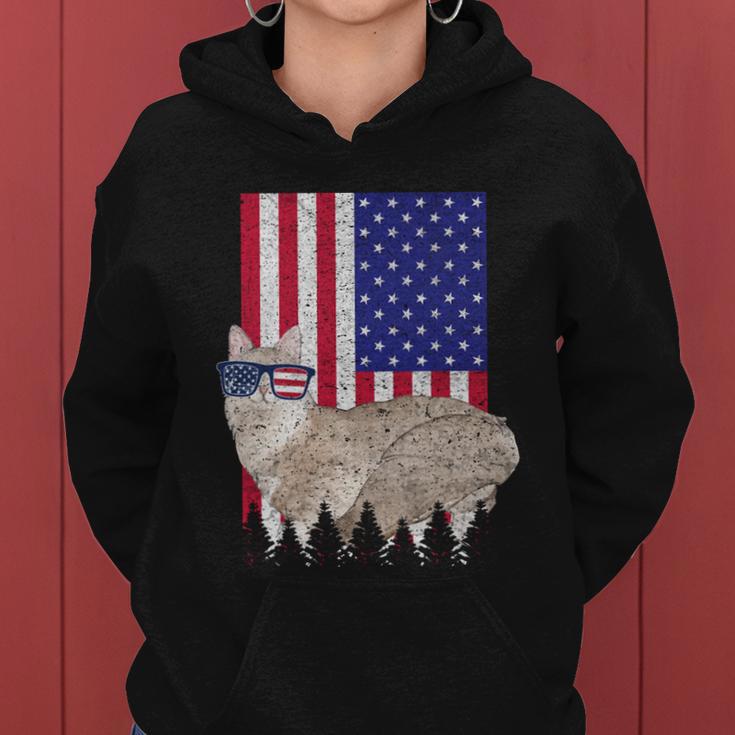 Sausage Patriotic Cat Usa Pride American Flag Funny Gift Women Hoodie