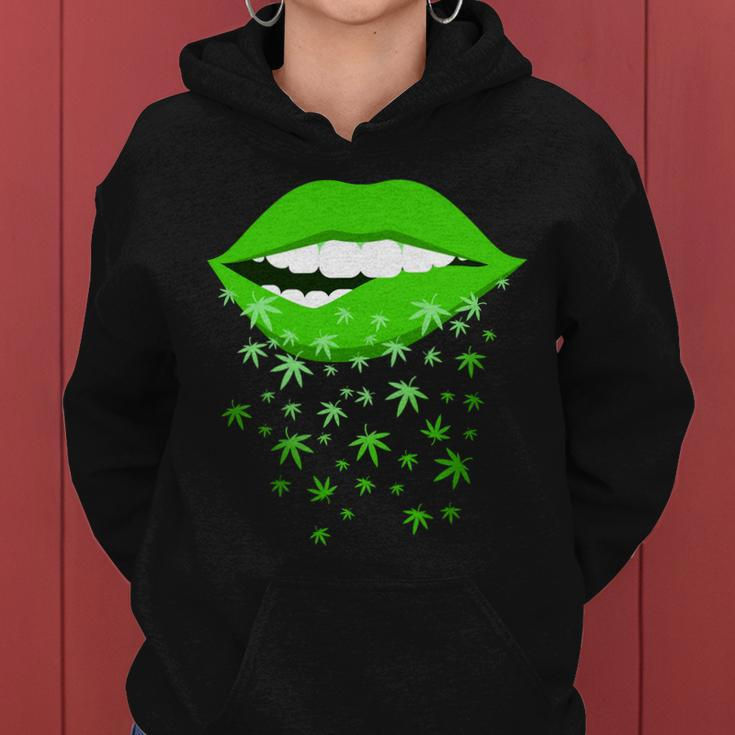 Sexy Lips Cannabis Marijuana Weed Tshirt Women Hoodie