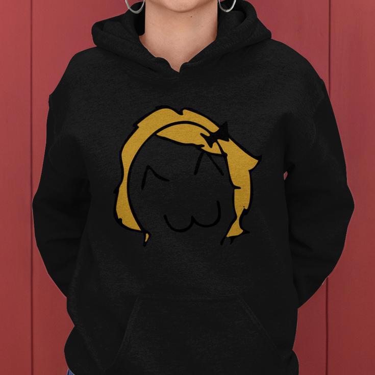 Silhouette Design Derp Meme Funny Troll Face Women Hoodie