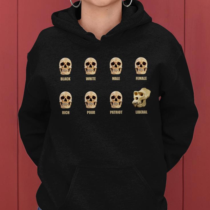 Skulls Of Modern America Funny Liberal Monkey Skull Women Hoodie