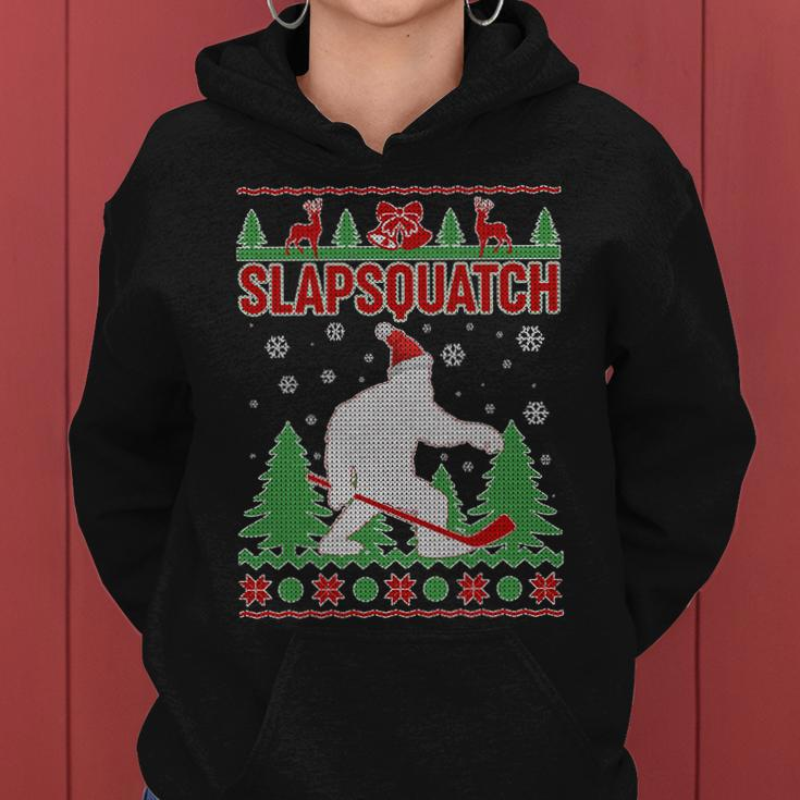 Slapsquatch Ugly Christmas Sweater Bigfoot Women Hoodie