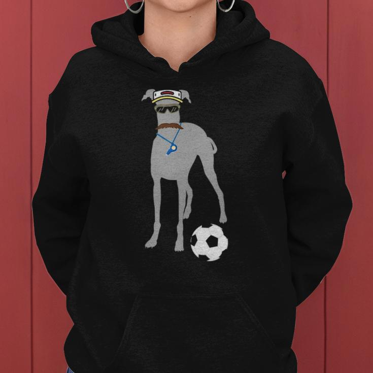 Soccer Gift Idea Fans- Sporty Dog Coach Hound Women Hoodie