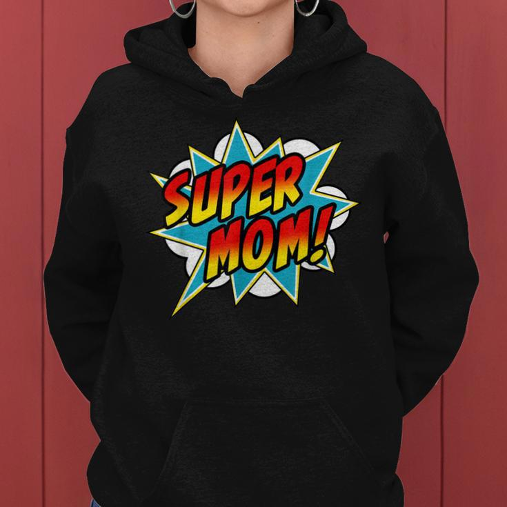 Super Mom Comic Book Superhero Mothers Day Women Hoodie Graphic Print Hooded Sweatshirt