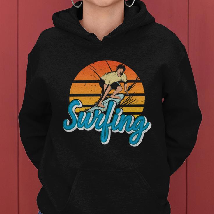 Surfing Vintage Summer Vacation Surf Women Hoodie