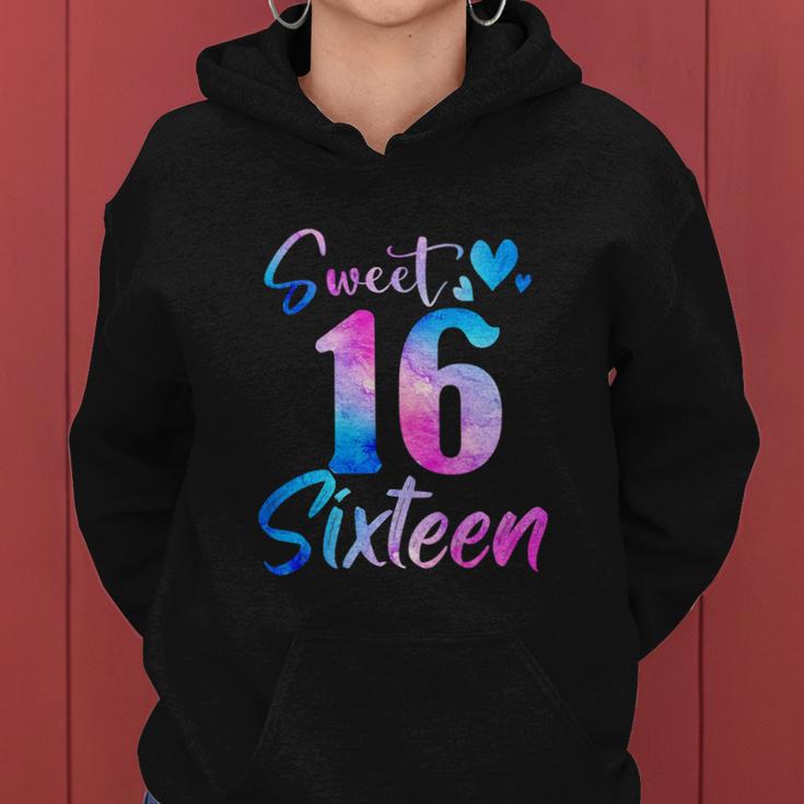 Sweet 16Th Birthday Party Funny Sixteen Years Old Girl Women Hoodie