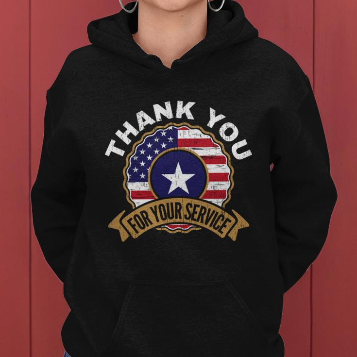 Thank You For Your Service Patriot Memorial Day Meaningful Gift Graphic Design Printed Casual Daily Basic Women Hoodie