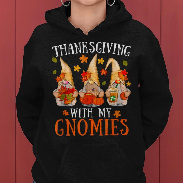 Thanksgiving With My Gnomies For Women Funny Gnomies Lover Women Hoodie Graphic Print Hooded Sweatshirt