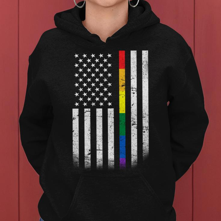 Thin Rainbow Line Lgbt Gay Pride Flag Tshirt Women Hoodie
