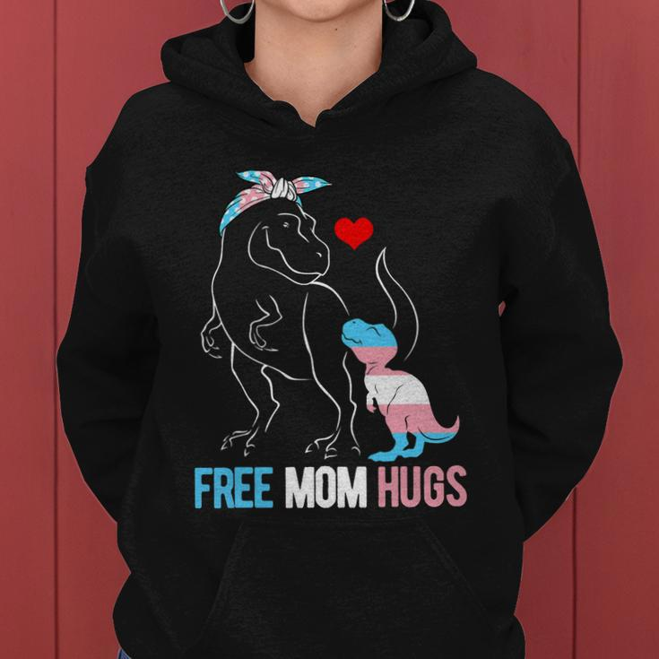 Trans Free Mom Hugs Dinosaur Rex Mama Transgender Pride Gift Women Hoodie