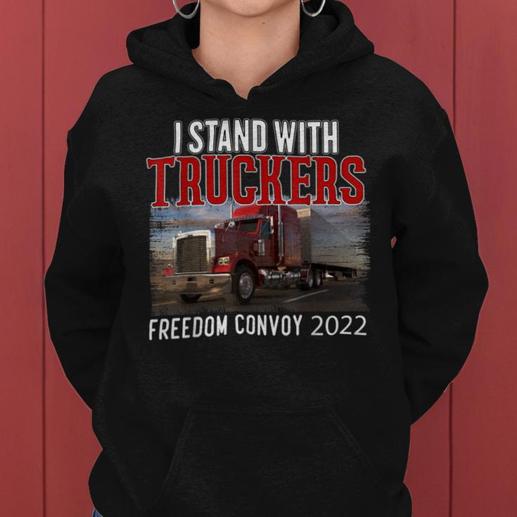 Trucker Trucker Support I Stand With Truckers Freedom Convoy _ Women Hoodie