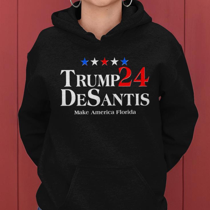 Trump Desantis 2024 Make America Florida Election Logo Tshirt Women Hoodie