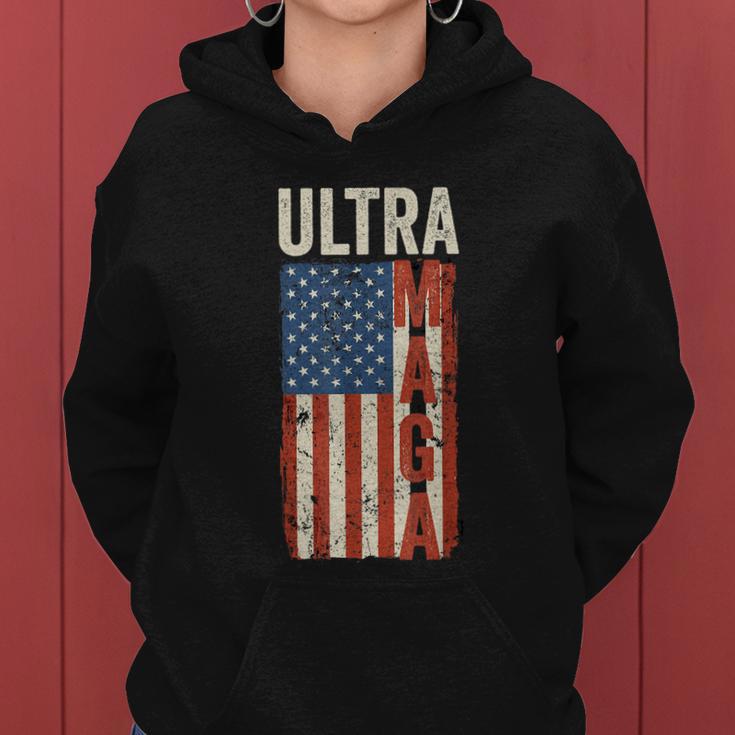 Ultra Maga Us Flag Pro Trump American Flag Tshirt Women Hoodie