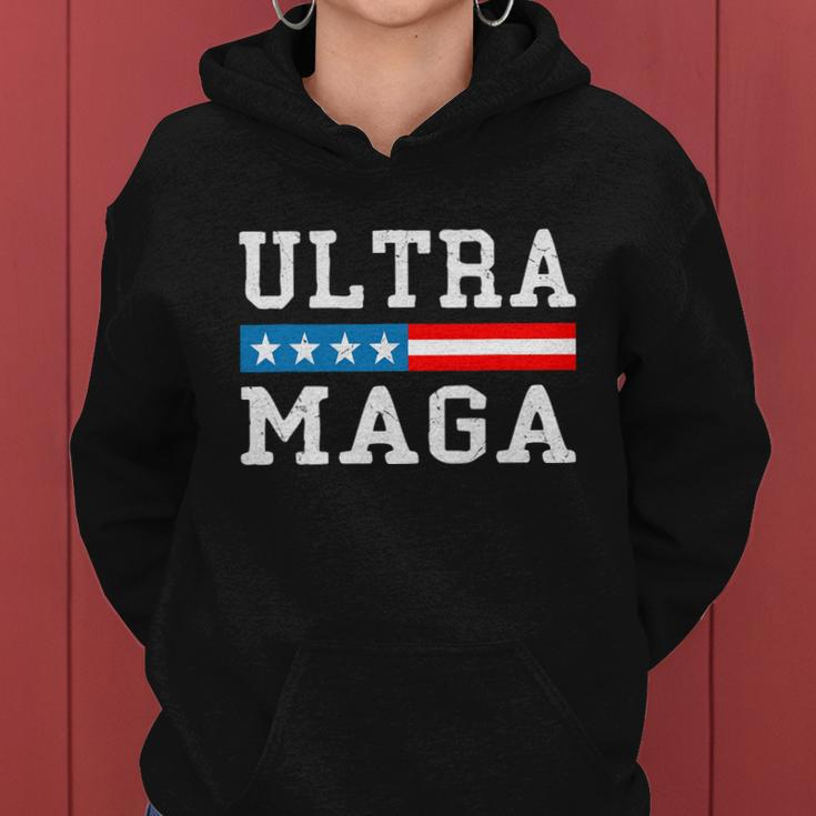 Ultra Mega Patriotic Trump 2024 Republicans American Flag Cute Gift Women Hoodie