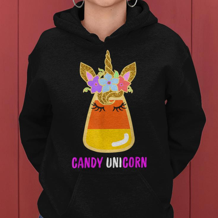 Unicorn Candy Corn Halloween Trick Or Treat Party Girl Gifts Women Hoodie