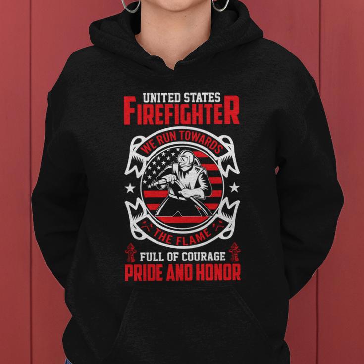 United States Firefighter We Run Towards Firefighters Dad Gift Women Hoodie