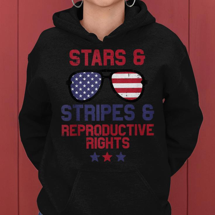 Us Flag Sunglass Stars Stripes Reproductive Rights Patriotic Women Hoodie