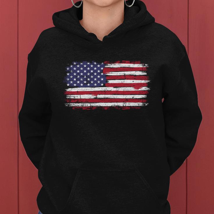 Us Flag Vintage Merican Independence Day On 4Th Of July Great Gift Women Hoodie