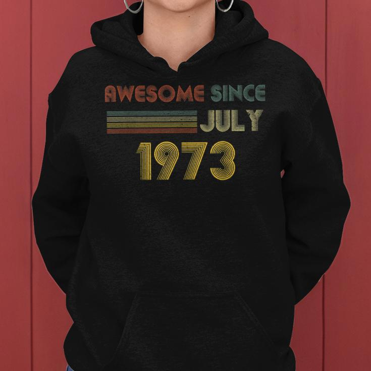 Vintage 1973 49Th Birthday Awesome Since July Retro Women Hoodie