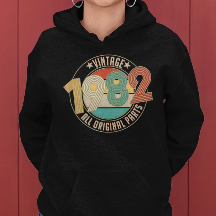 Vintage 1982 All Original Parts Emblem 40Th Birthday Women Hoodie