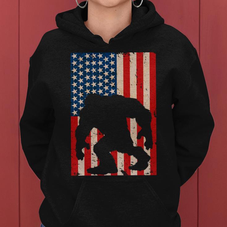 Vintage Bigfoot American Flag Tshirt Women Hoodie