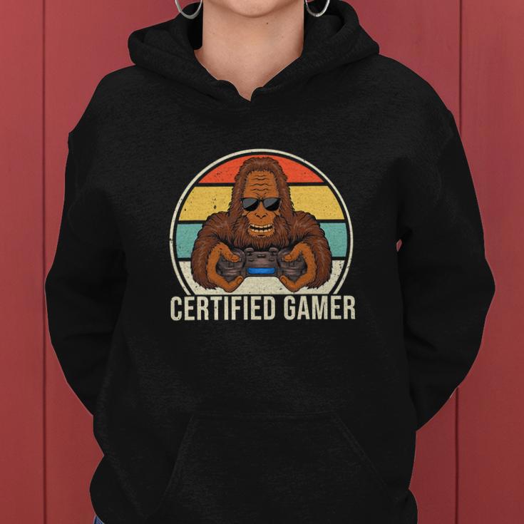 Vintage Certified Gamer Funny Retro Video Game Women Hoodie