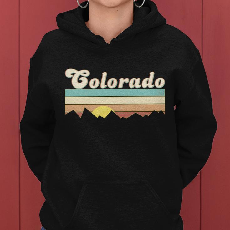 Vintage Colorado Mountain Sunset Women Hoodie