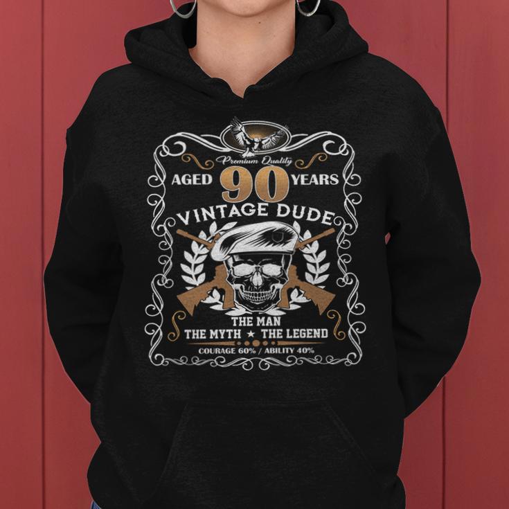 Vintage Dude Aged 90 Years Man Myth Legend 90Th Birthday Women Hoodie