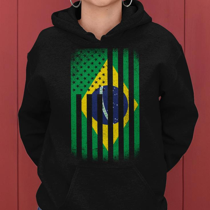 Vintage Flag Of Brazil Tshirt Women Hoodie