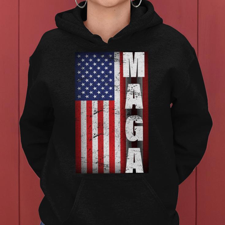 Vintage Grunge Maga American Flag Women Hoodie