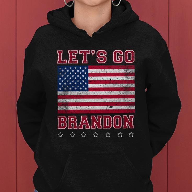 Vintage Lets Go Brandon American Flag Tshirt Women Hoodie