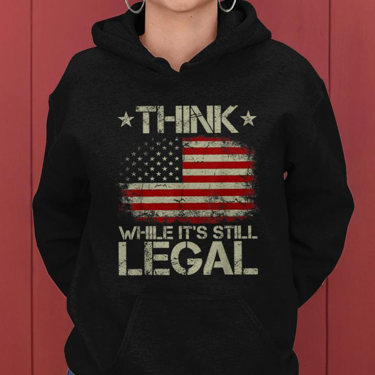 Vintage Old American Flag Think While Its Still Legal Tshirt Women Hoodie