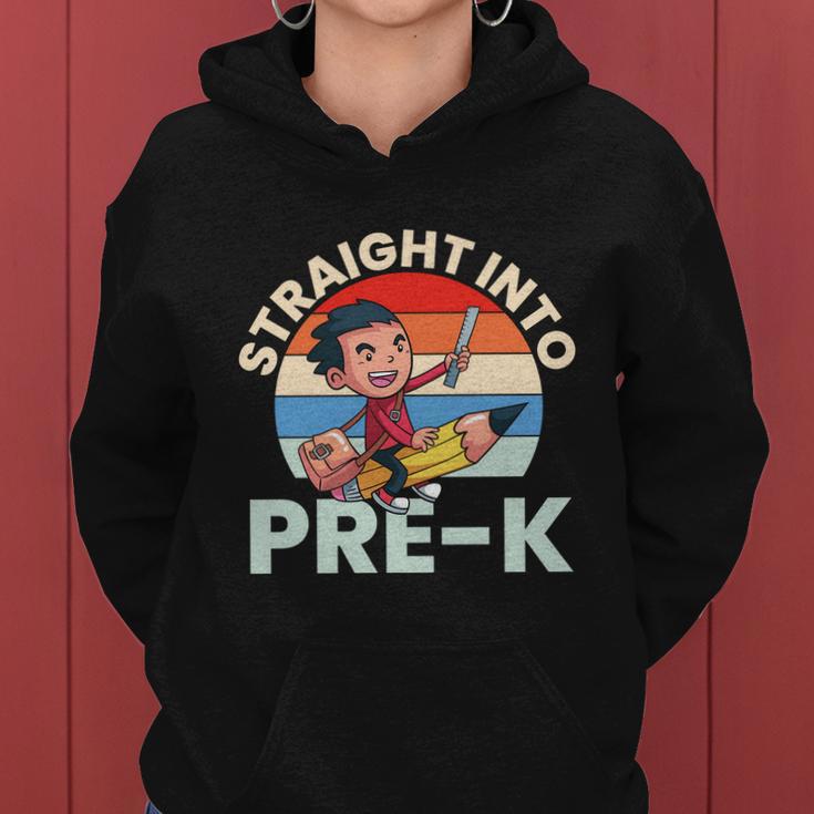 Vintage Straight Into Prek Boy Back To School Women Hoodie