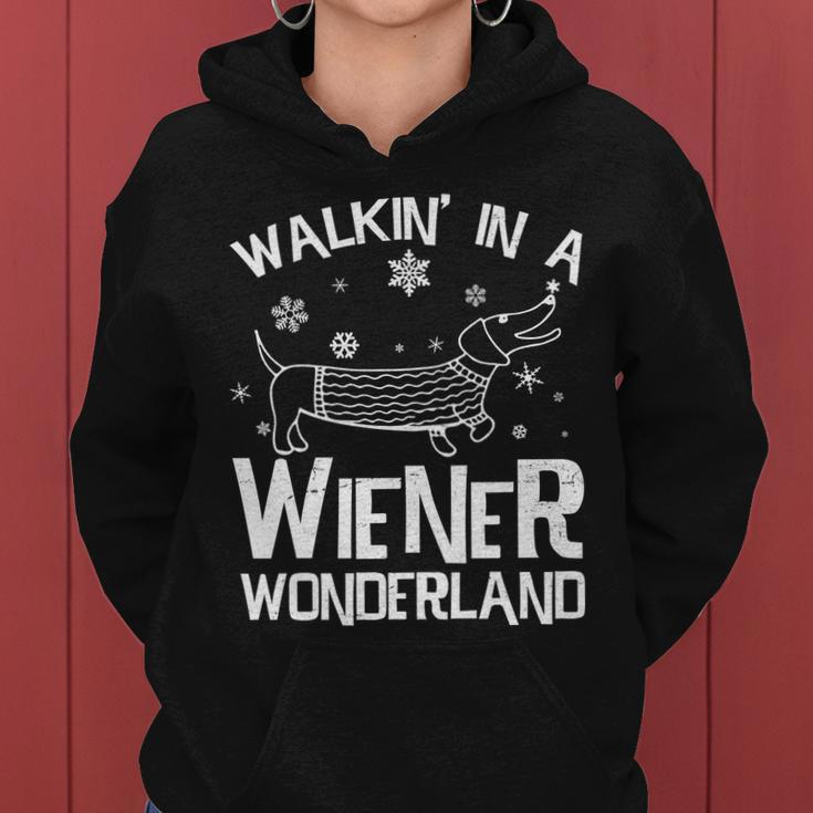 Walking In A Wiener Wonderland Funny Christmas Tshirt Women Hoodie