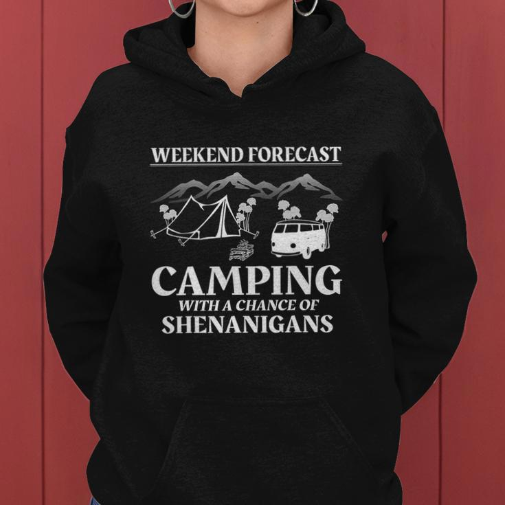 Weekend Forecast Camping With A Chance Of Funny Women Hoodie