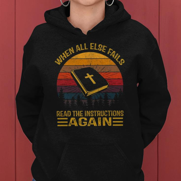 When All Else Fails Read The Instructions Again Christian Women Hoodie