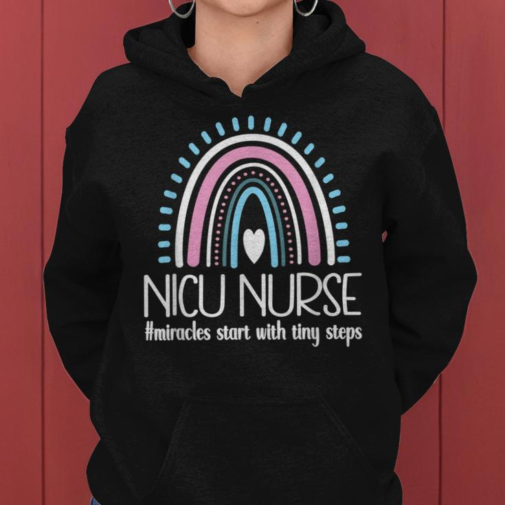 With Tiny Steps Nicu Nurse Neonatal Intensive Care Unit Women Hoodie