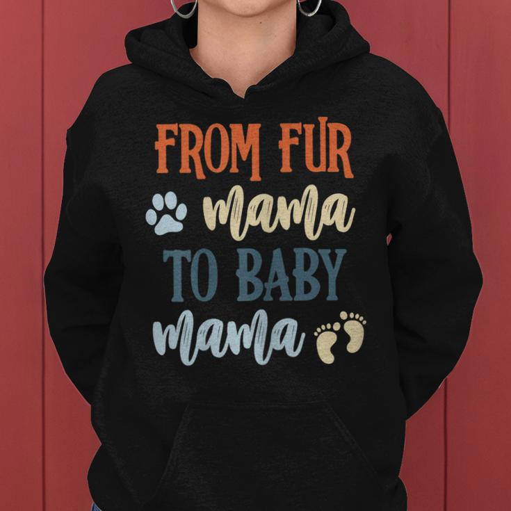 Womens From Fur Mama To Baby Mama Pregnant Cat Lover New Mom Mother V2 Women Hoodie