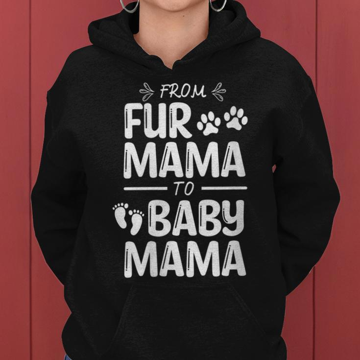 Womens From Fur Mama To Baby Mama Pregnant Cat Lover New Mom Mother V3 Women Hoodie