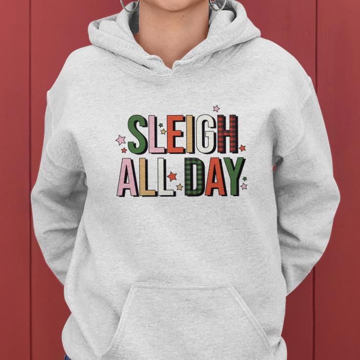 Christmas Retro Sleigh All Day Women Hoodie Graphic Print Hooded Sweatshirt