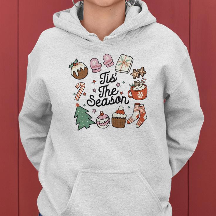 Christmas Retro Tis The Season Women Hoodie Graphic Print Hooded Sweatshirt