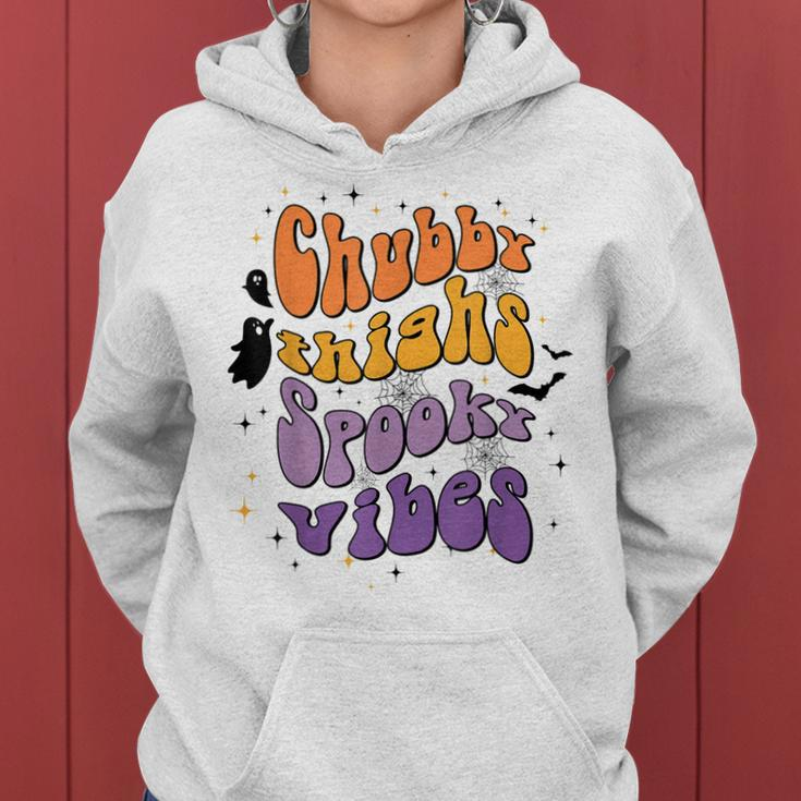 Chubby Thighs And Spooky Vibes Happy Halloween Women Hoodie