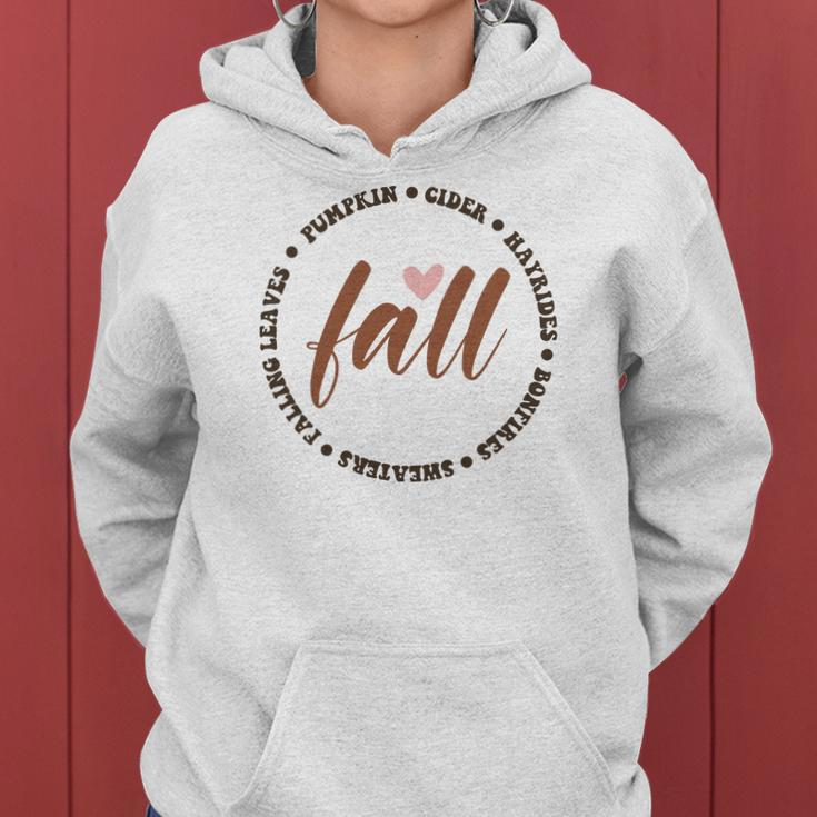 Fall Circle Pumpkin Leaves Hayrides Sweaters Women Hoodie Graphic Print Hooded Sweatshirt