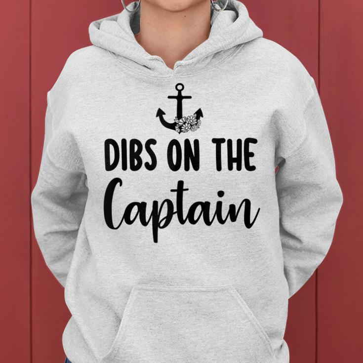 Funny Captain Wife Dibs On The Captain Quote Anchor Sailing V3 Women Hoodie