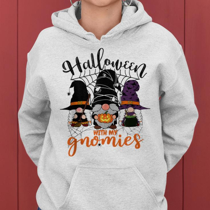 Gnomes Halloween With My Gnomies Witch Garden Gnome Women Hoodie