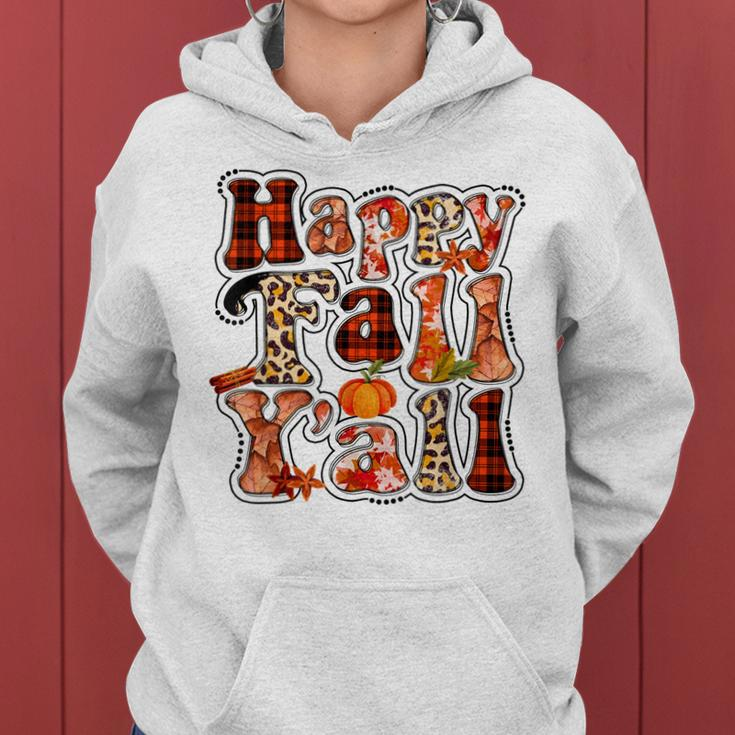 Happy Fall Yall Autumn Vibes Halloween For Autumn Lovers Women Hoodie