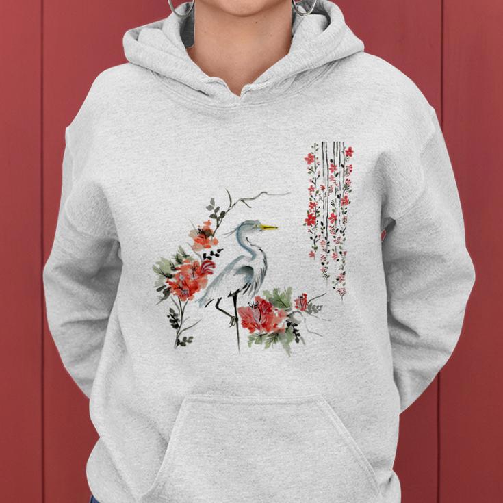 Japanese Art Crane Bird Garden Stylish Design Women Hoodie